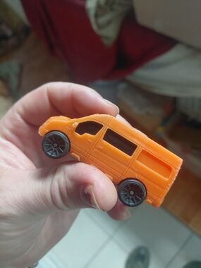 Orange Kids Toy Van with Smooth Rolling Wheels